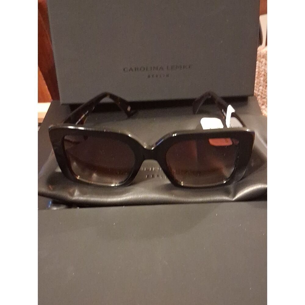 Carolina Lemke Molly Oversized Square Black And Brown With Case/Box/Cloth